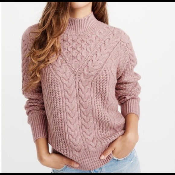 abercrombie mauve pink knit mockneck sweater in xs - Picture 5 of 5
